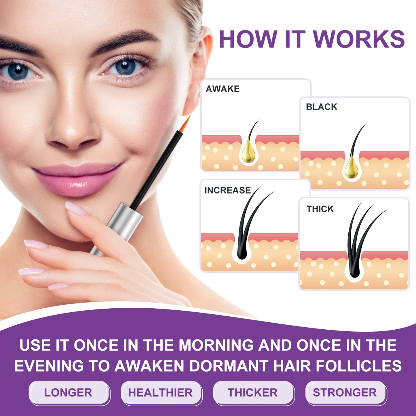 LOTIYI Eyelashes Growth Serum -6ml Eyelash Growth Serum for Natural Lashes & Extensions & Eyebrows, Thicker, Fuller & Longer Looking