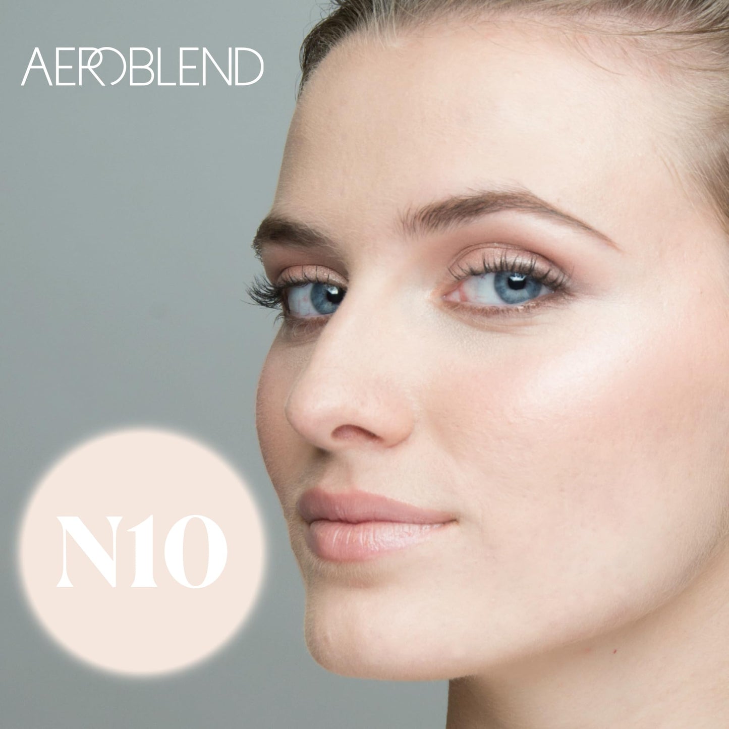 AEROBLEND Airbrush Foundation Makeup (N10) Professional, Water-Based, Buildable, Long-wearing, For all skin types, 1 oz