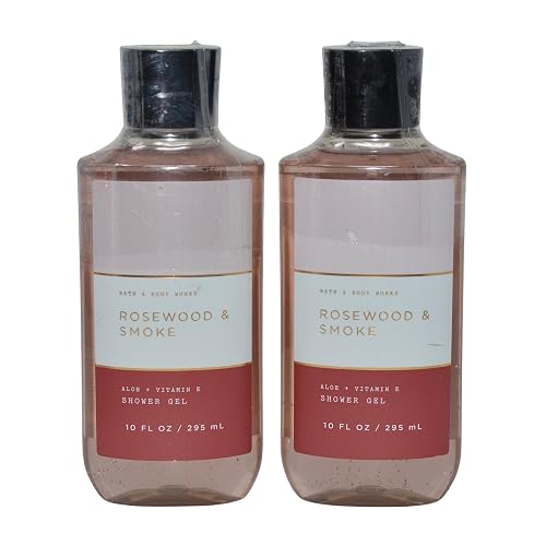 Bath & Body Works Shower Gel Gift Set 10oz Each Pack of 2 (Rosewood and Smoke)