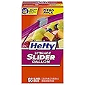 Hefty Slider Kitchen Storage Bags, Gallon Size, 66 Count