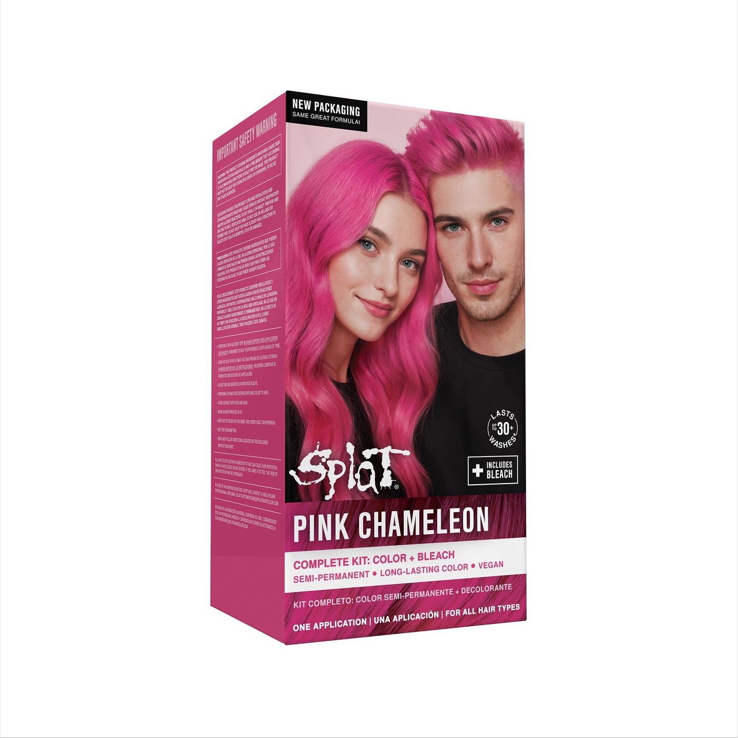 Splat | Complete Kit | Hair Dye | Semi-Permanent | Long Lasting | Vegan and Cruelty-Free (Pink Chameleon)