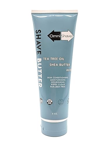 OmniShaver Shave Butter - Moisturizing Shaving Cream for Men & Women | Sensitive Skin Formula | Travel Size 6 oz | Aloe, Tea Tree & Shea Butter…