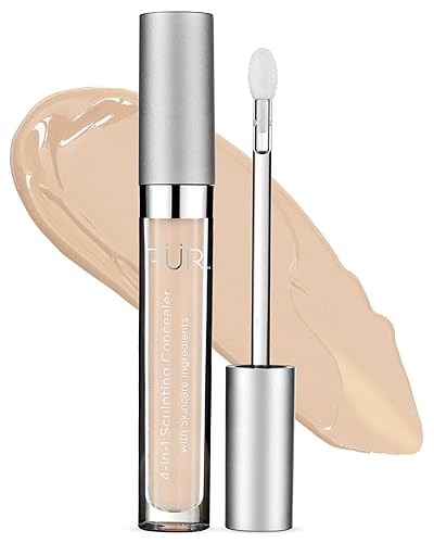 PÜR MINERALS 4-in-1 Sculpting Concealer for Women - Conceals, Brightens, Plumps & Corrects - Hydrating & Moisturizing Makeup Concealer with Medium