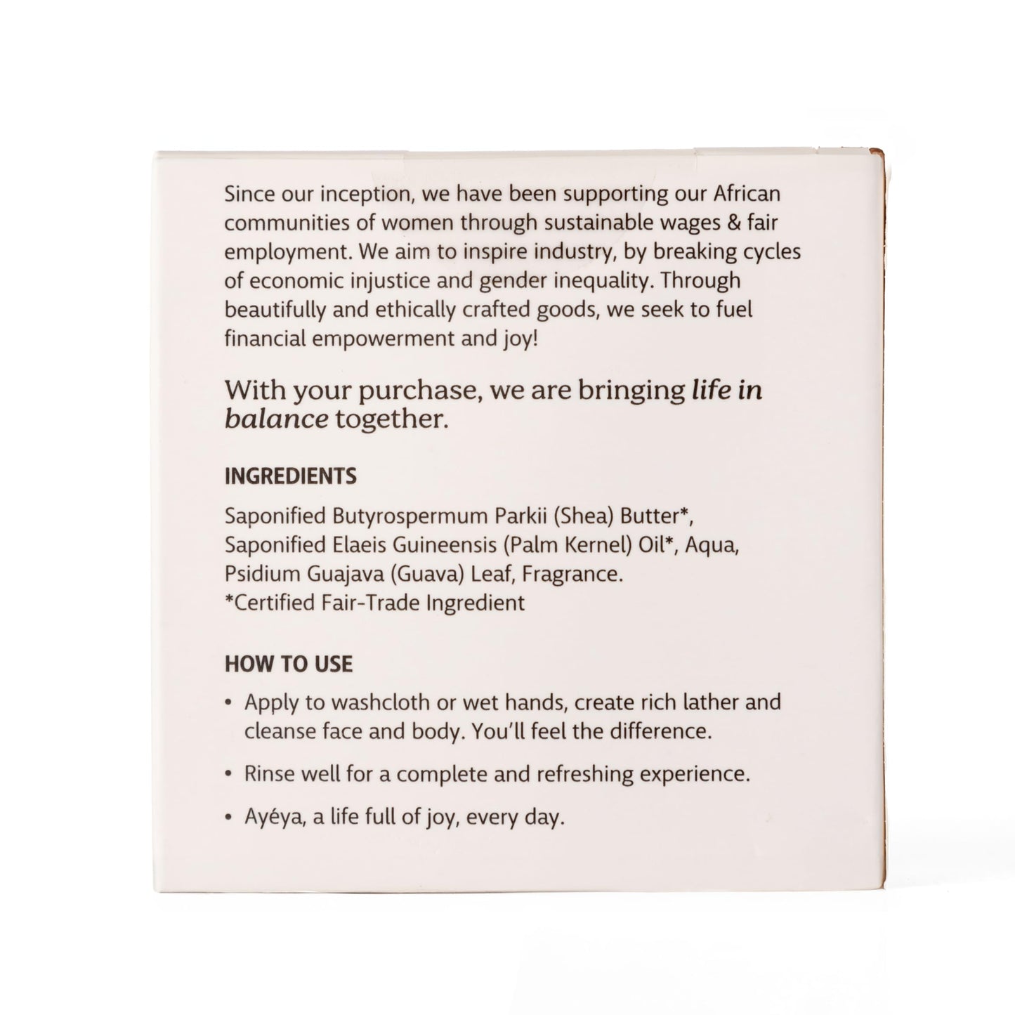 AYÉYA African Black Soap Bar, Lavender (Peace) - Exfoliating Bar Soap for Dry, Combination, Sensitive, Acne-Prone Skin, 4 Oz