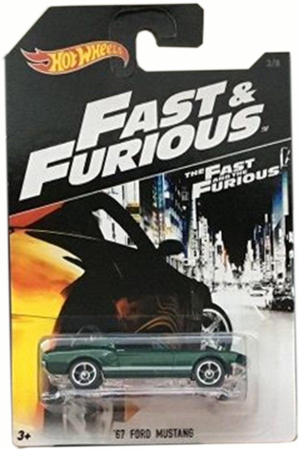 HOT WHEELS FAST AND FURIOUS LIMITED EDITION 3/8 GREEN '67 FORD MUSTANG DIE-CAST NEW 2017/16 RELEASE