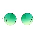 SA106 Hippie Oceanic Gradient Large Circle Lens Sunglasses Green