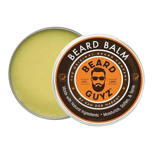 Beard Guyz Beard Balm - Beard Conditioner and Styler for Men, Softens, Tames, and Moisturizes Facial Hair, 3 oz