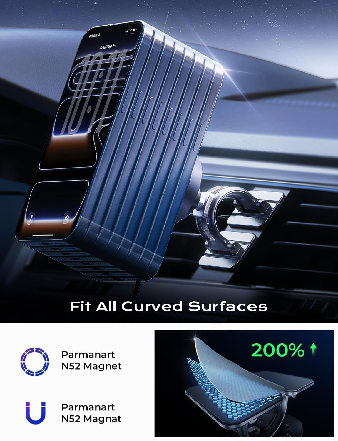 LISEN for Qi2 15W MagSafe Car Mount Charger,Super Fast Magnetic Wireless Car Charger for iPhone 16 Pro Max Accessories,Qi2 Fast Charging MagSafe…