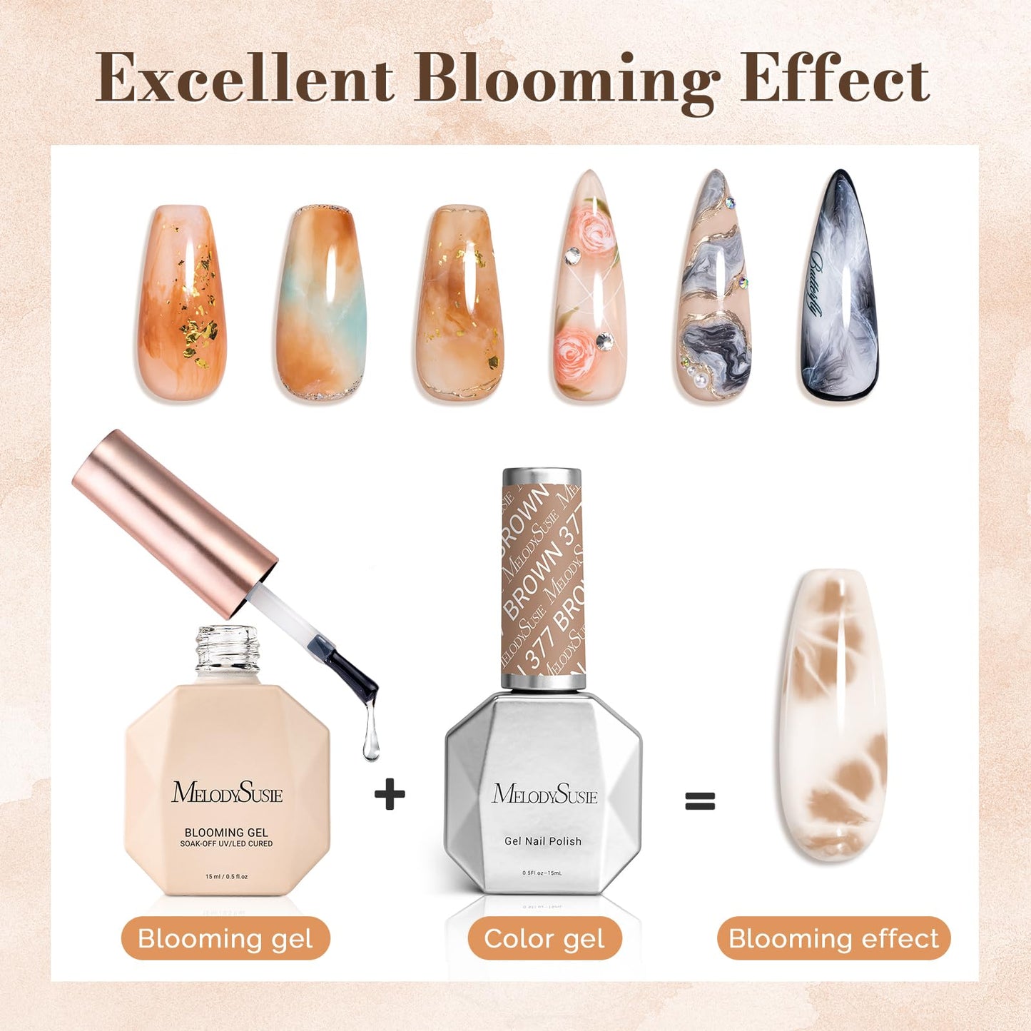 MelodySusie Hema Free Gel Nail Polish, 0.5 Fl Oz Thick Beige Brown Gel Polish, Non Toxic, Long Lasting, Soak Off UV Nail Polish, Manicure Nail Design Beauty and Personal Care MelodySusie