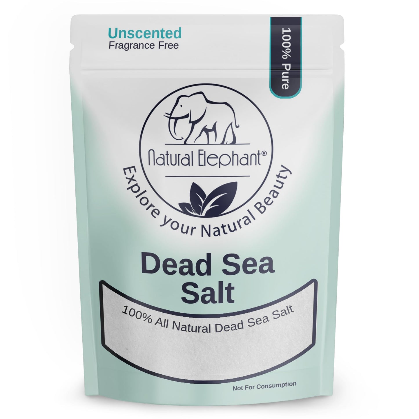 Natural Elephant Dead Sea Salt for Soaking & Bathing - 1 Pound Bag (16oz) - Fine Grain - 100% Natural and Pure Beauty and Personal Care Natural Elephant