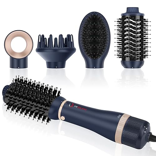 Hair Dryer Brush Set, IG INGLAM 4 in 1 Blowout Brush, Negative Ion Detachable Hair Dryer & Styler Volumizer Hot Air Hair Dryer Brush with 2 Styling