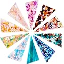 Geyoga 10 Pieces Acrylic Resin Hair Clips Barrettes Geometric Alligator Hair Clips Colorful Marble Pattern Hairpins Styling for Women Accessories