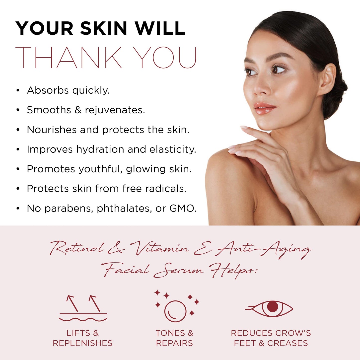 Azure Cosmetics Retinol Serum For Face - Dermatologist Tested, Anti Aging for Dark Spots & Skin Smoothing - Vitamin E for Replenishing & Skin Renewal
