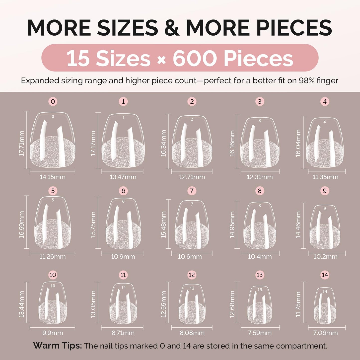 MelodySusie Extra Short Ballerina X Nail Tips- 600Pcs 15 Sizes Clear Acrylic, Half Matte Full Cover Press on Nails for DIY Extension & Salon Use Beauty and Personal Care MelodySusie