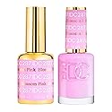 DND DC Gel Polish Set, Pink Collection, UV/LED GelPolish and Air Dry Nail Lacquer, Matching Chip-Free Polish Duo, 287 Blossom Pink, 0.5 Fl Oz Each