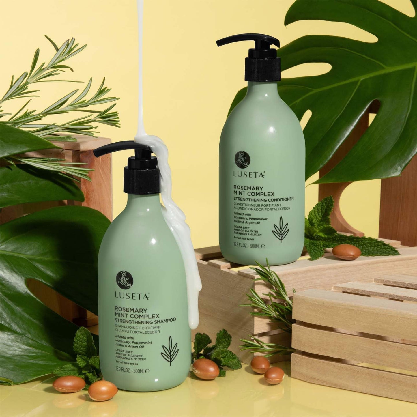 Luseta Rosemary Mint Strengthening Shampoo and Conditioner Provide Nourishment & Smoothness for Thin Hair,Reduce Frizz and Add Shine for All Hair