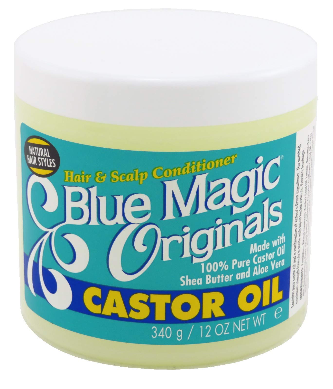 Blue Magic Originals Castor Oil 12 Ounce Jar (354ml) (2 Pack)