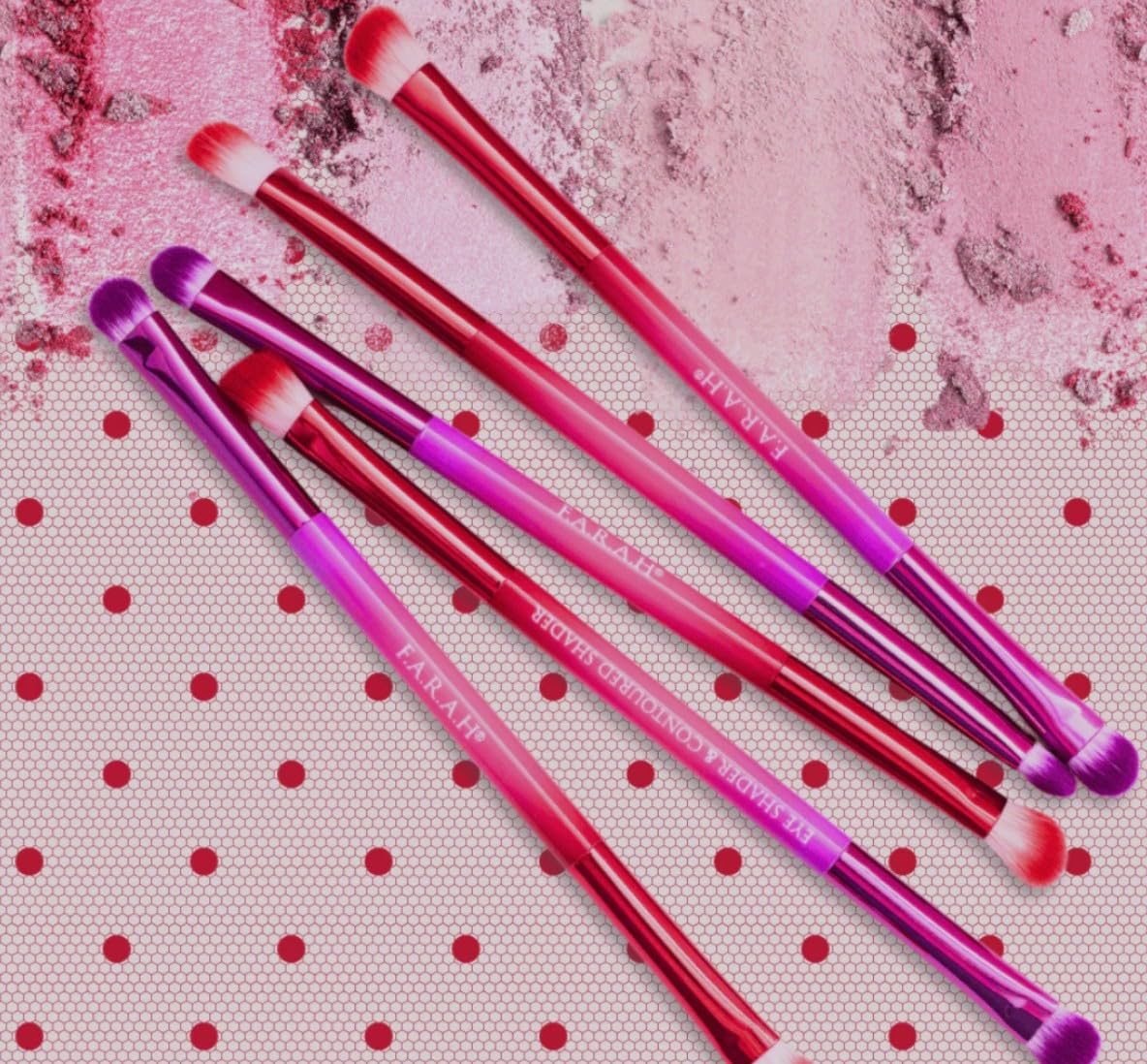 F.A.R.A.H Eye Shader & Contoured Shader - Dual-Ended Eyeshadow Brush with Vegan Bristles and Brass Ferrule