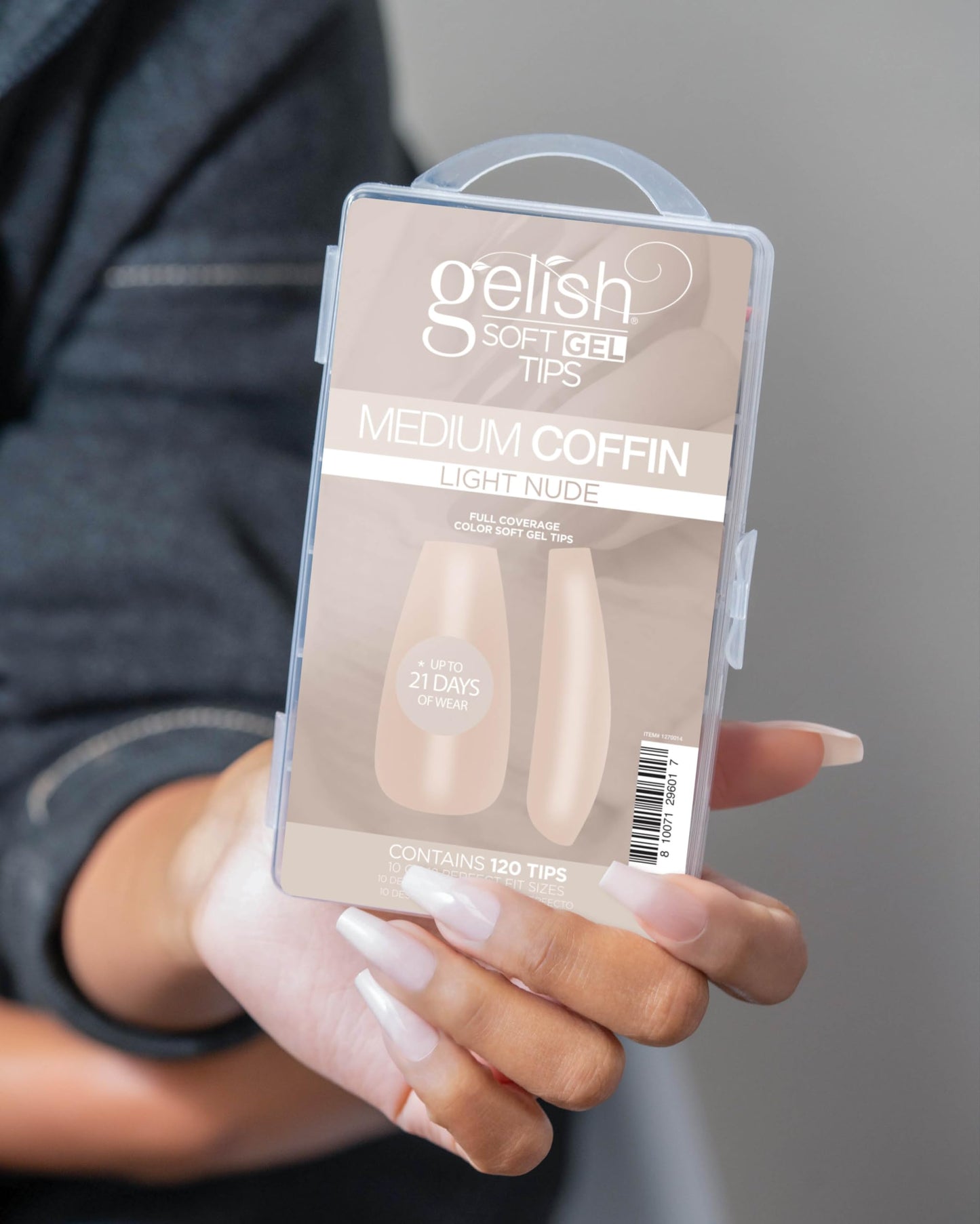 Gelish Nude Soft Gel™ Tips Press on Nails Extension - Light Nude Medium Coffin, 120 Count Beauty & Personal Care Gelish