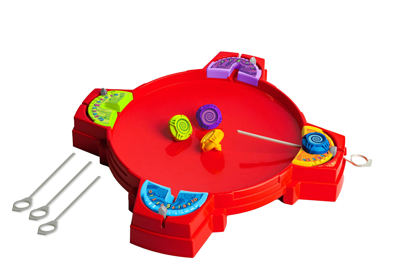 Playmind Battling Tops - The Original Classic Spinning Tops Game Set for 2-4 Kids. Insert, Press & Pull! Drop Battle Gyros in The Stadium to Combat…