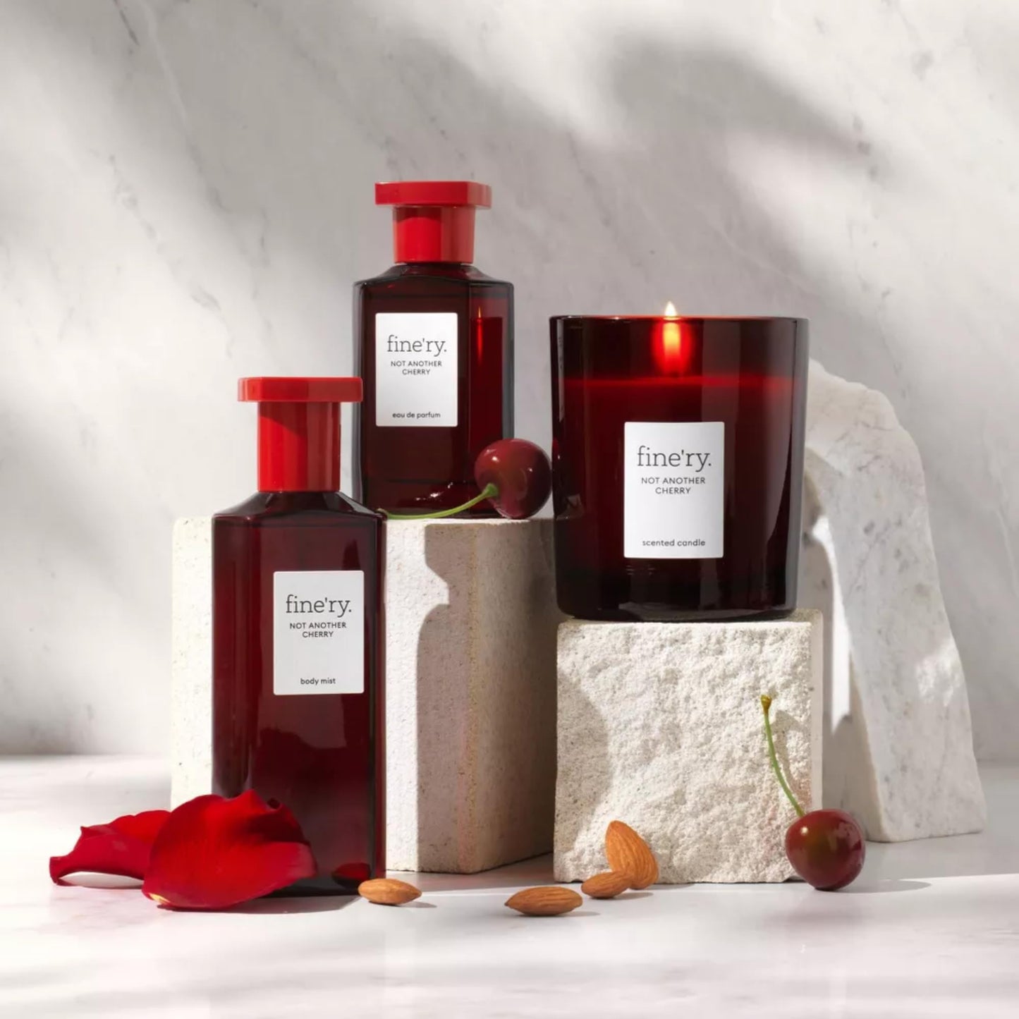 Fine'ry Not Another Cherry Hair + Body Fragrance Fine Mist Spray | Rich, Fruity Gourmand Scent with Black Cherry, Rose & Almond, Vegan & Cruelty-Free