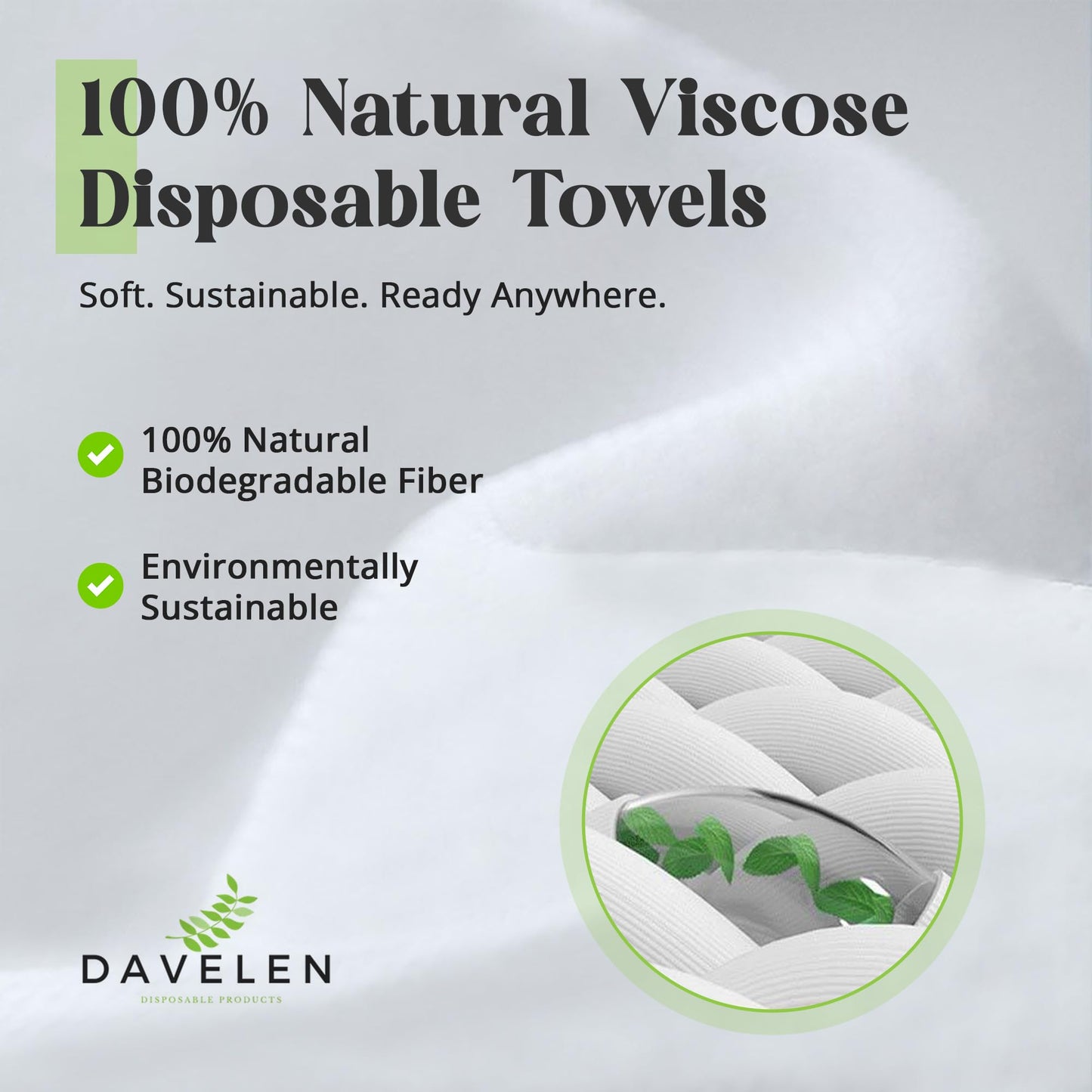 DAVELEN Disposable Large Luxury Towels (50-Count) Spa and Salon Quality Softness for Guests, Clients | Hair, Face, Body Use | Luxurious Comfort…