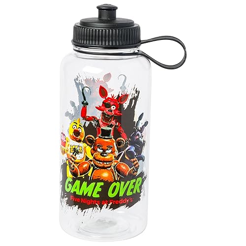 Silver Buffalo Five Nights at Freddy's Special Delivery Game Over Group 33.8oz Sports Water Bottle