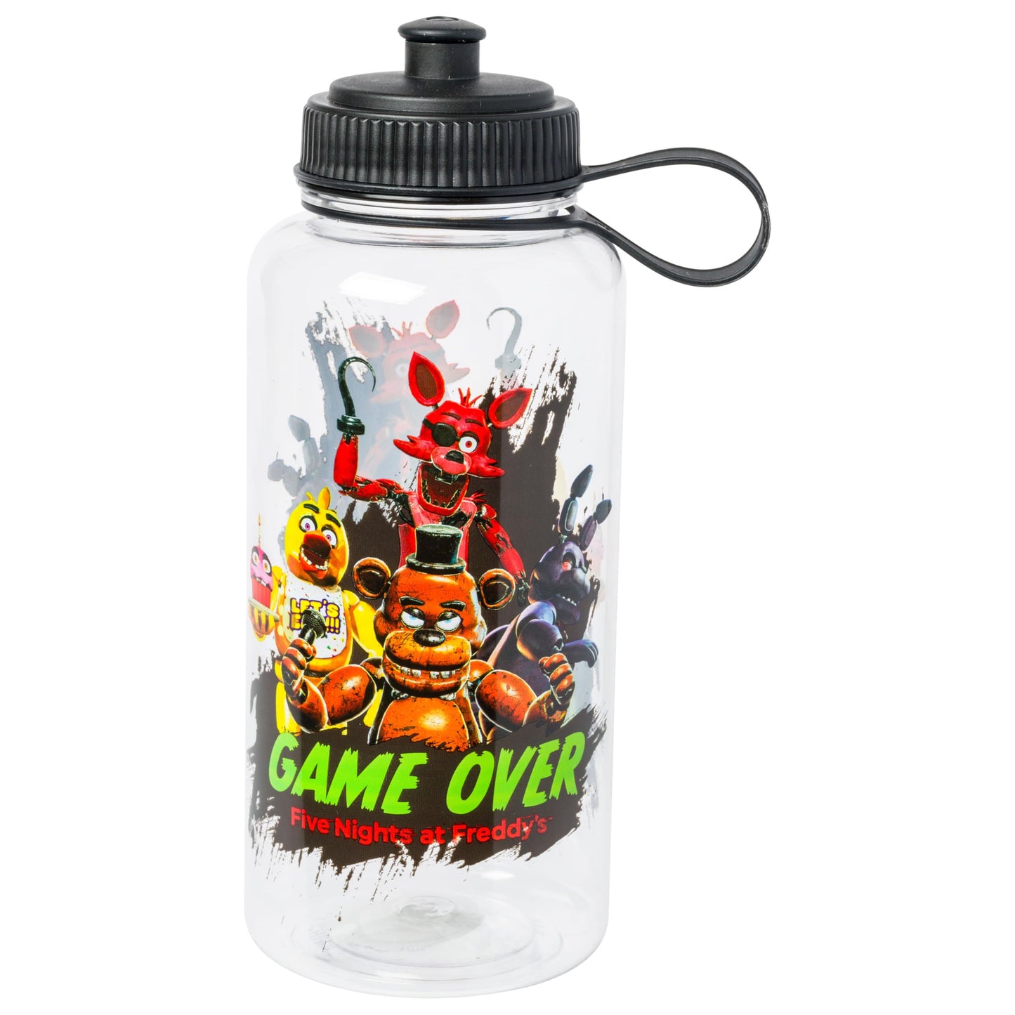 Silver Buffalo Five Nights at Freddy's Special Delivery Game Over Group 33.8oz Sports Water Bottle