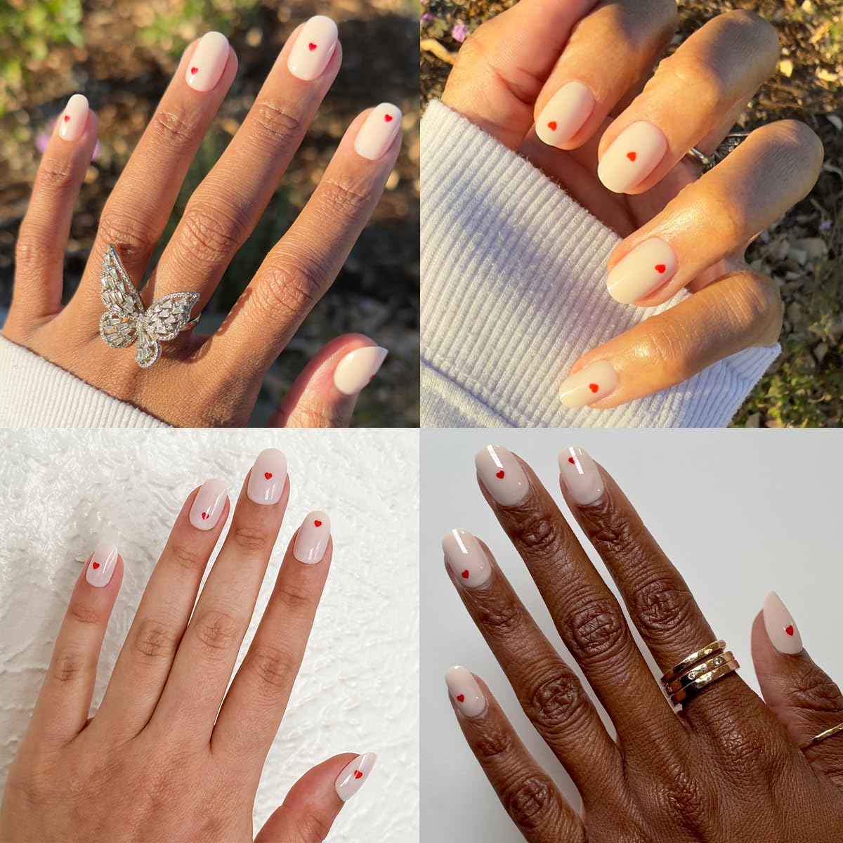 Olive & June Classic Super Stick Mani Press On Nails | No Glue Needed | 32 Tab Nails 16 Sizes | Non-Toxic Tabs Easy On-Off Non-Damaging Realist Look | Beauty & Personal Care Olive & June