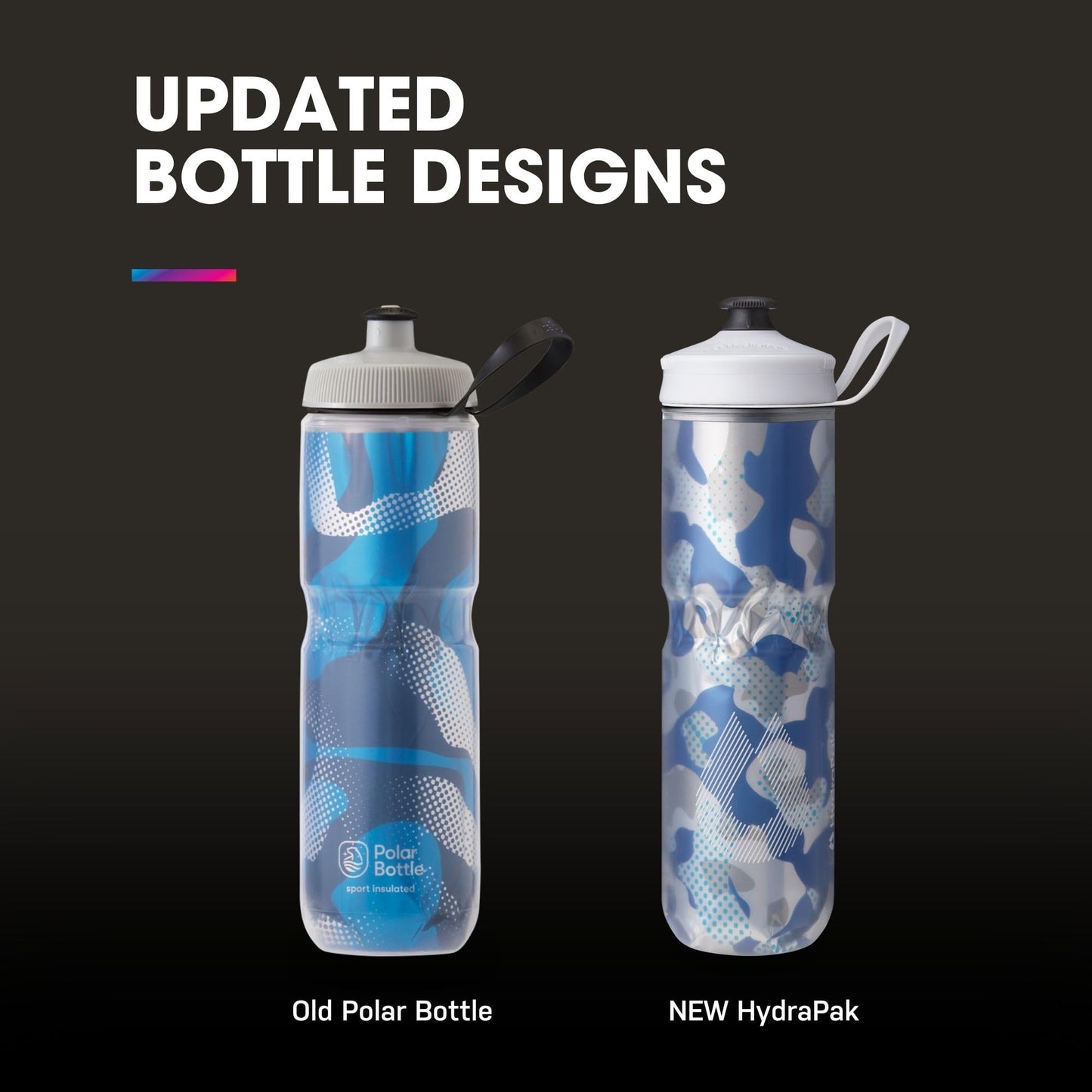 Polar Bottle - Sport Insulated 20oz Nimbus, Seaside Blue & Yellow - Leak Proof Water Bottles Keep Water Cooler 2x Longer than a Regular Reusable