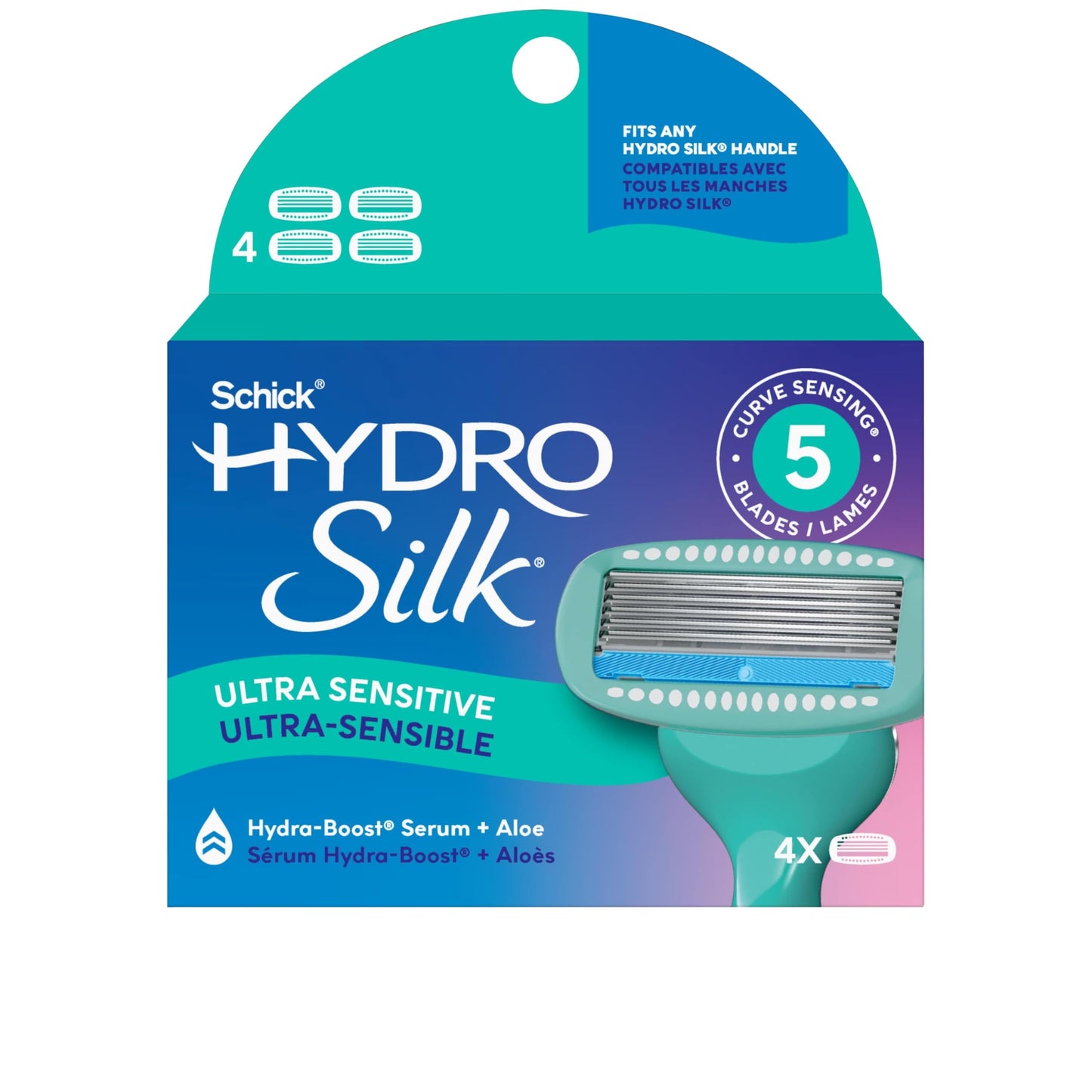 Schick Hydro Silk Ultra Sensitive Womens Razor Refills, 4ct | Razor Blades Refills, Womens Razors for Shaving, 5 Blade Razors for Women Sensitive Beauty and Personal Care Schick Hydro Silk Default Title