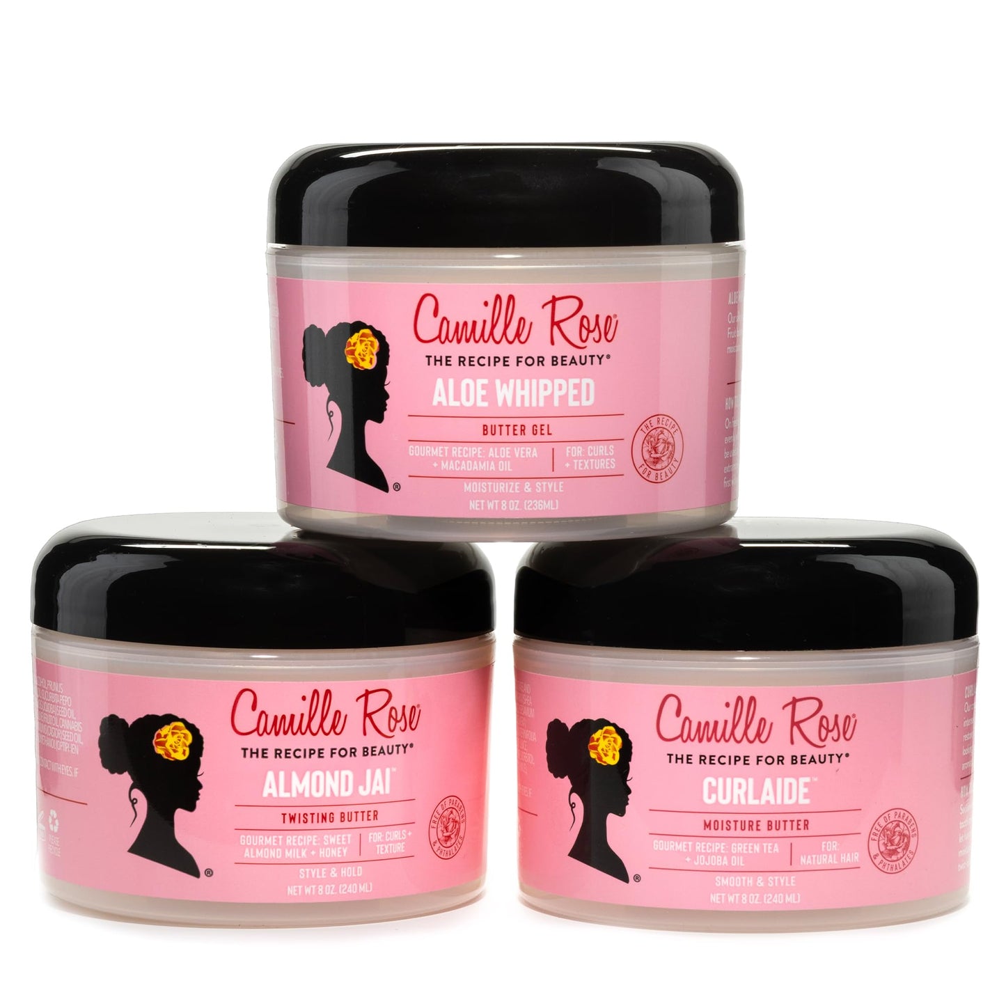 Camille Rose Curlaide Moisture Butter - Curly Hair Cream with Green Tea & Jojoba, Detangler, 8 Fl Oz
