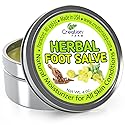 Foot Salve - Large 4 Oz Tin of Herb Foot Balm Cream Ointment - Mejor cuidado de Los pies With Peppermint & Tea Tree by Creation Farm