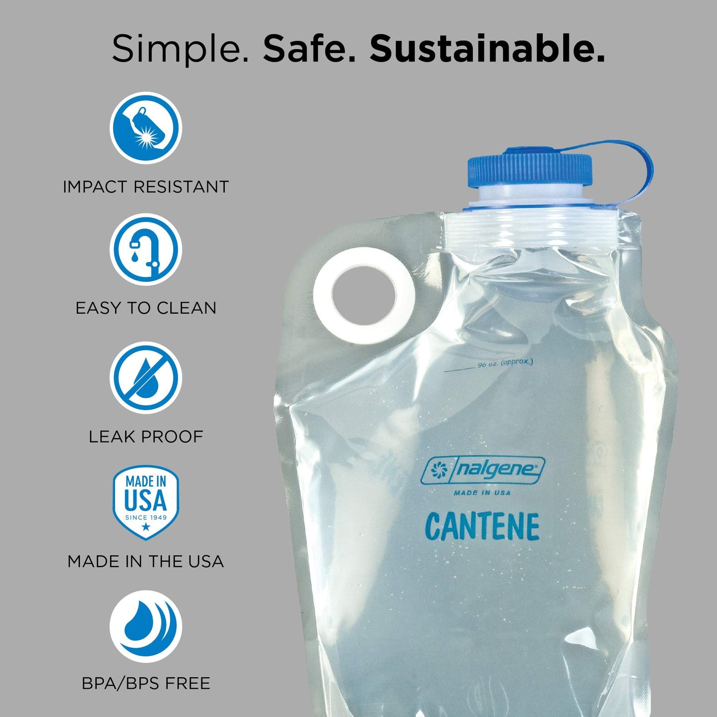Nalgene 96-Ounce Wide Mouth Canteen Water Bottle