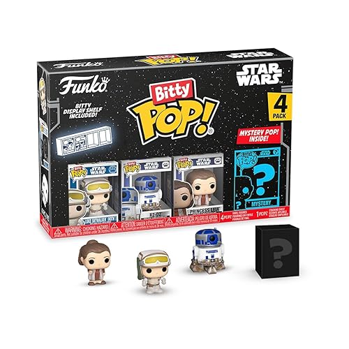 Funko Bitty Pop! Star Wars - Luke Skywalker (Hoth), R2-D2, Chewbacca, & A Surprise Mystery Figure - 0.9 Inch (2.2 Cm) Collectable - Stackable Display…
