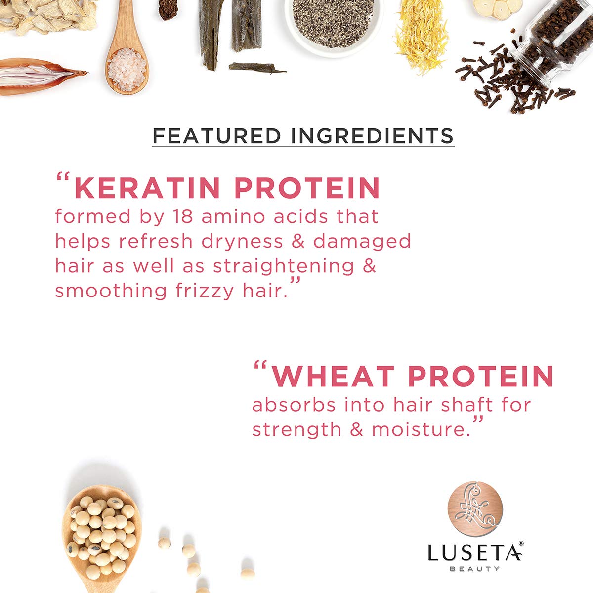 Lseta Keratin Shampoo and Conditioner Set 33.8oz*2 - Reduce Breakage & Frizz Control Set with Quinoa Protein & Sunflower Seed Oil - Strengthens