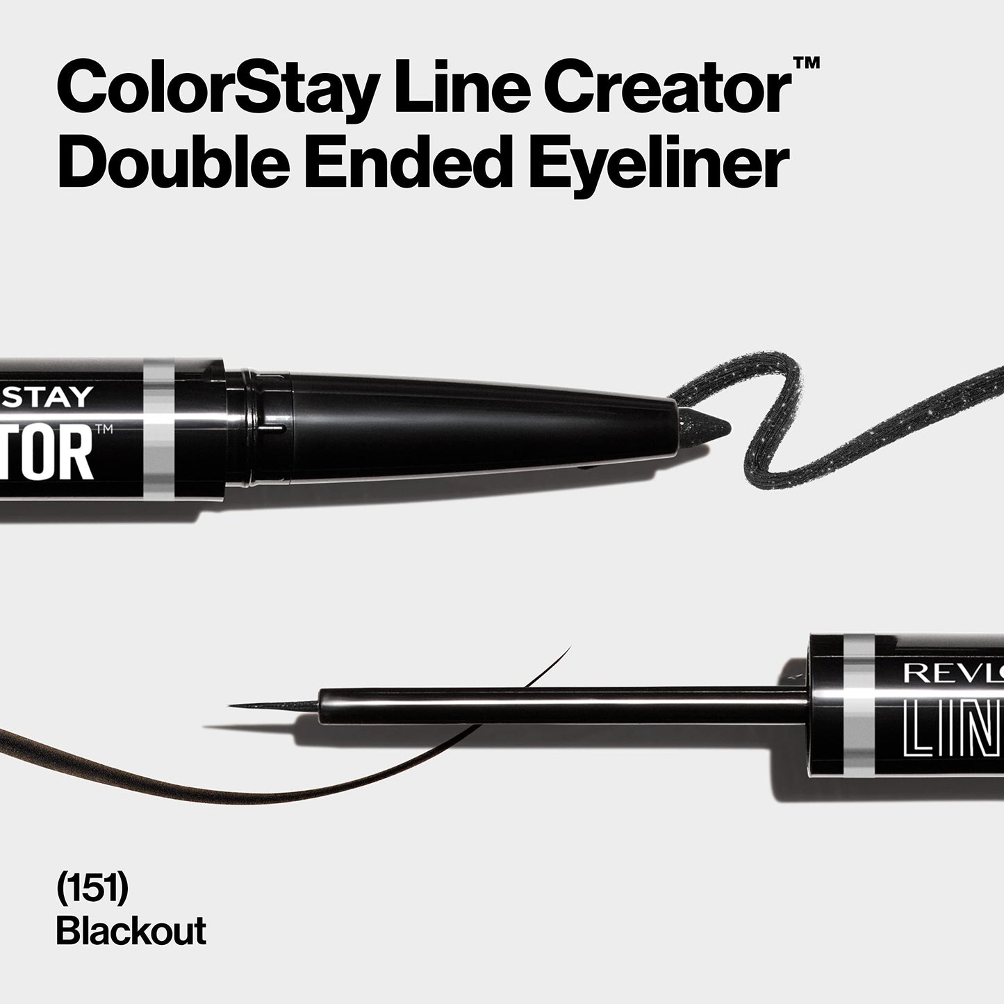 REVLON Liquid Eyeliner & Smoky Kohl Pencil, ColorStay Line Creator Eye Makeup, Waterproof & Transferproof, Blackout, 0.004 oz