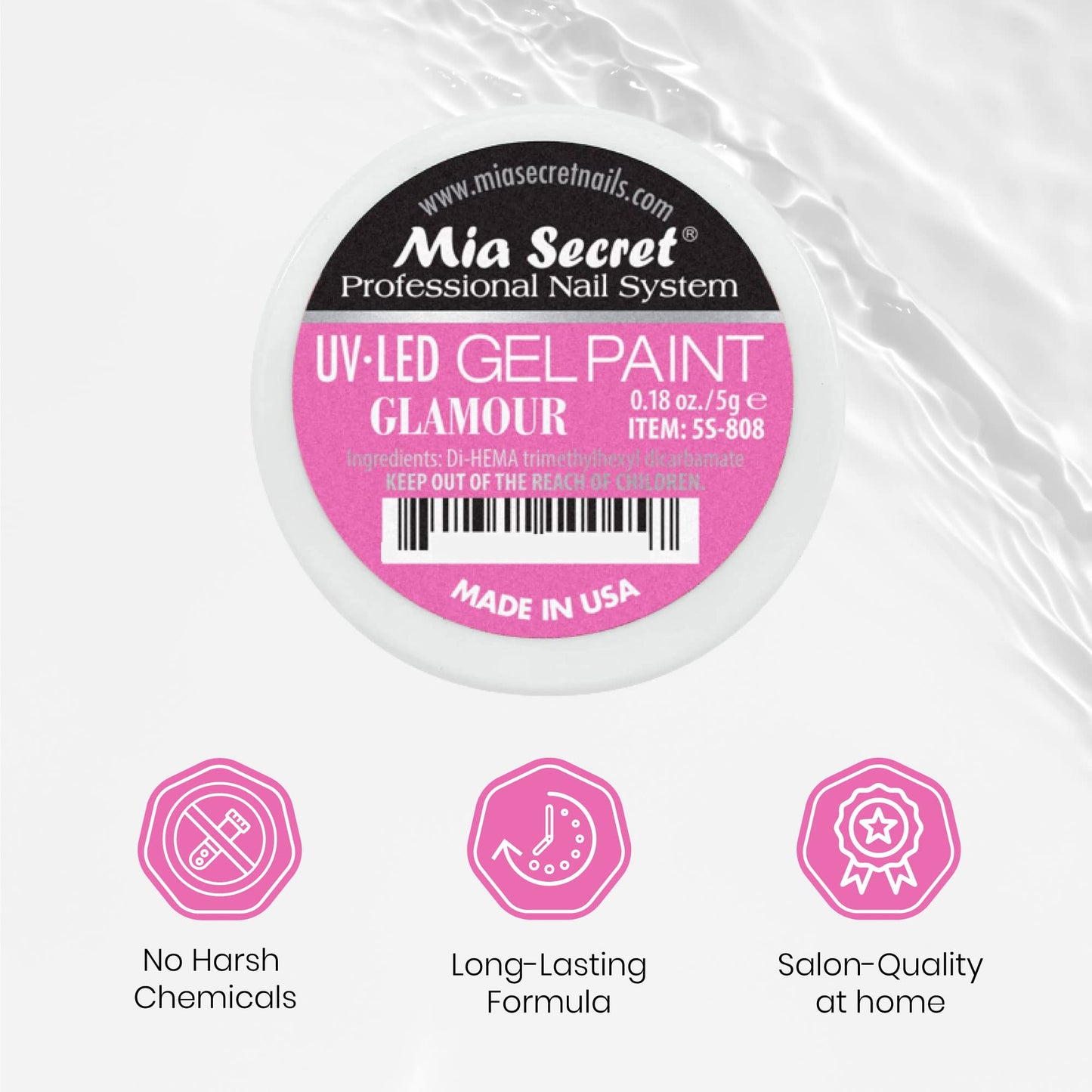 Mia Secret Professional Nail System UV/LED Gel Paint - 5 grams (Glamour) Beauty & Personal Care Mia Secret