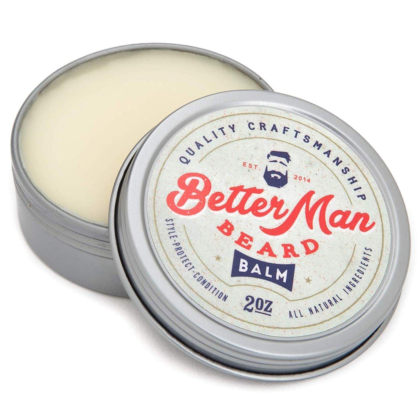 BETTER MAN BEARD Balm - 2 oz All-Natural Moisturizing Beard Balm with Therapeutic Grade Essential Oils & 100% Natural Formula - Balm-01