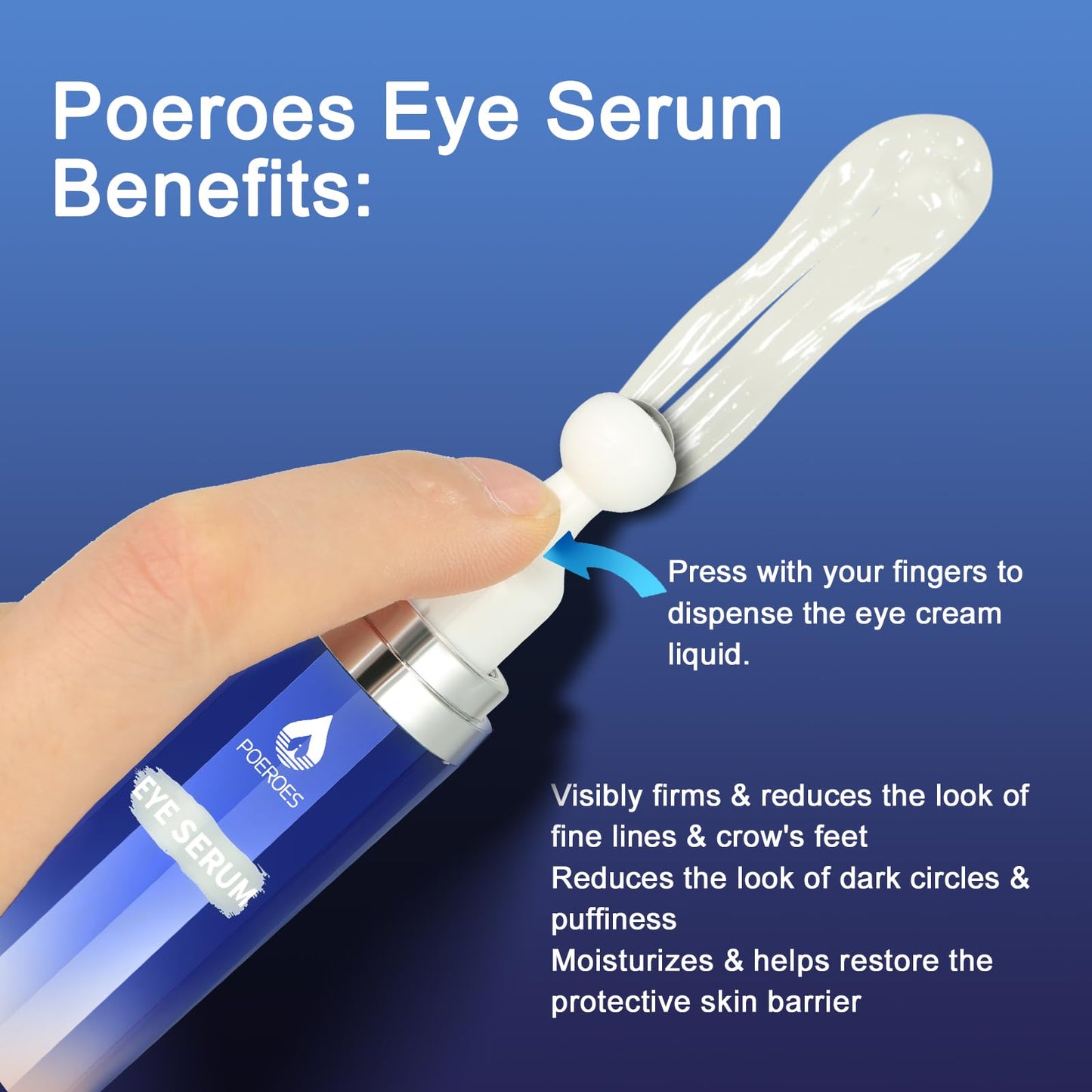 Eye Serum with 8% Caffeine 8% Retinol Hyaluronic Acid Niacinamide peptides for Puffy Bags Fine Lines Dark Circles Wrinkles, Under Eye Cream with 360°