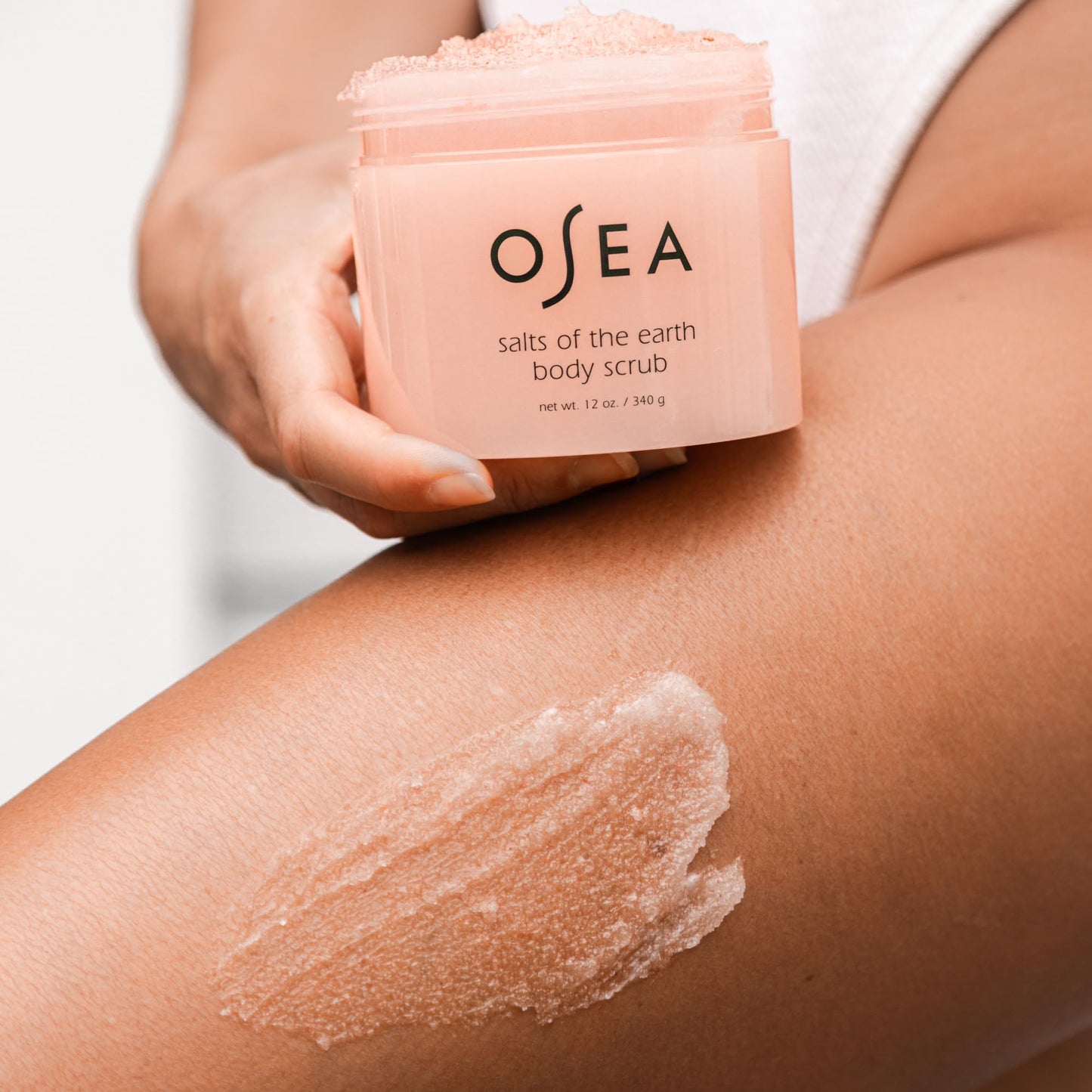 OSEA Salts of the Earth Body Scrub 12 oz - Pink Himalayan Salt Scrub - Gentle Body Exfoliation Skincare - Ideal Spa Gift for Pampering - Clean Beauty Beauty & Personal Care OSEA