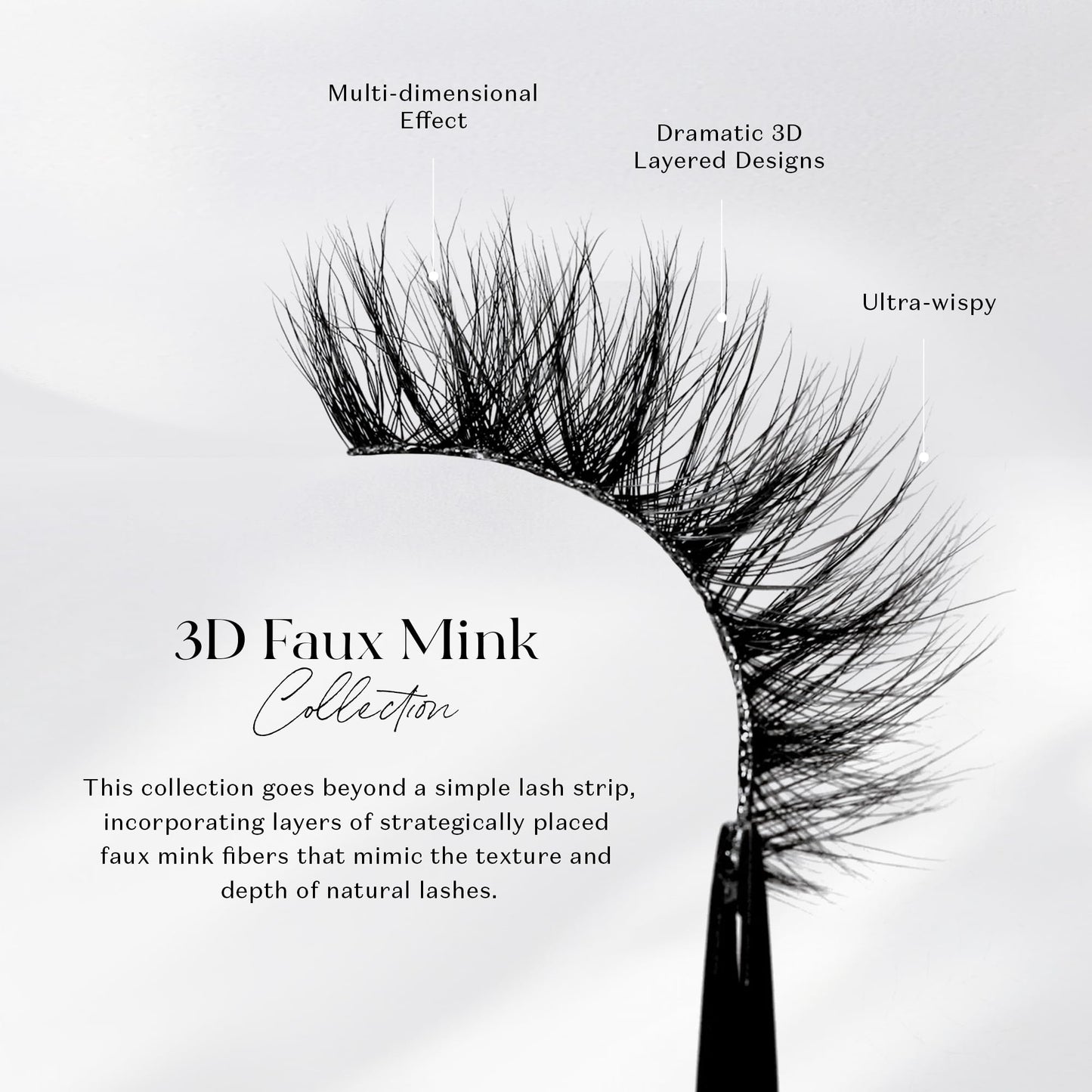 Lilly Lashes 3D Miami Faux Mink Strip Eyelashes, False Eyelashes Dramatic Look, Reusable False Lashes, Fake Lashes Pack, Lash Strips with Luxury Silk