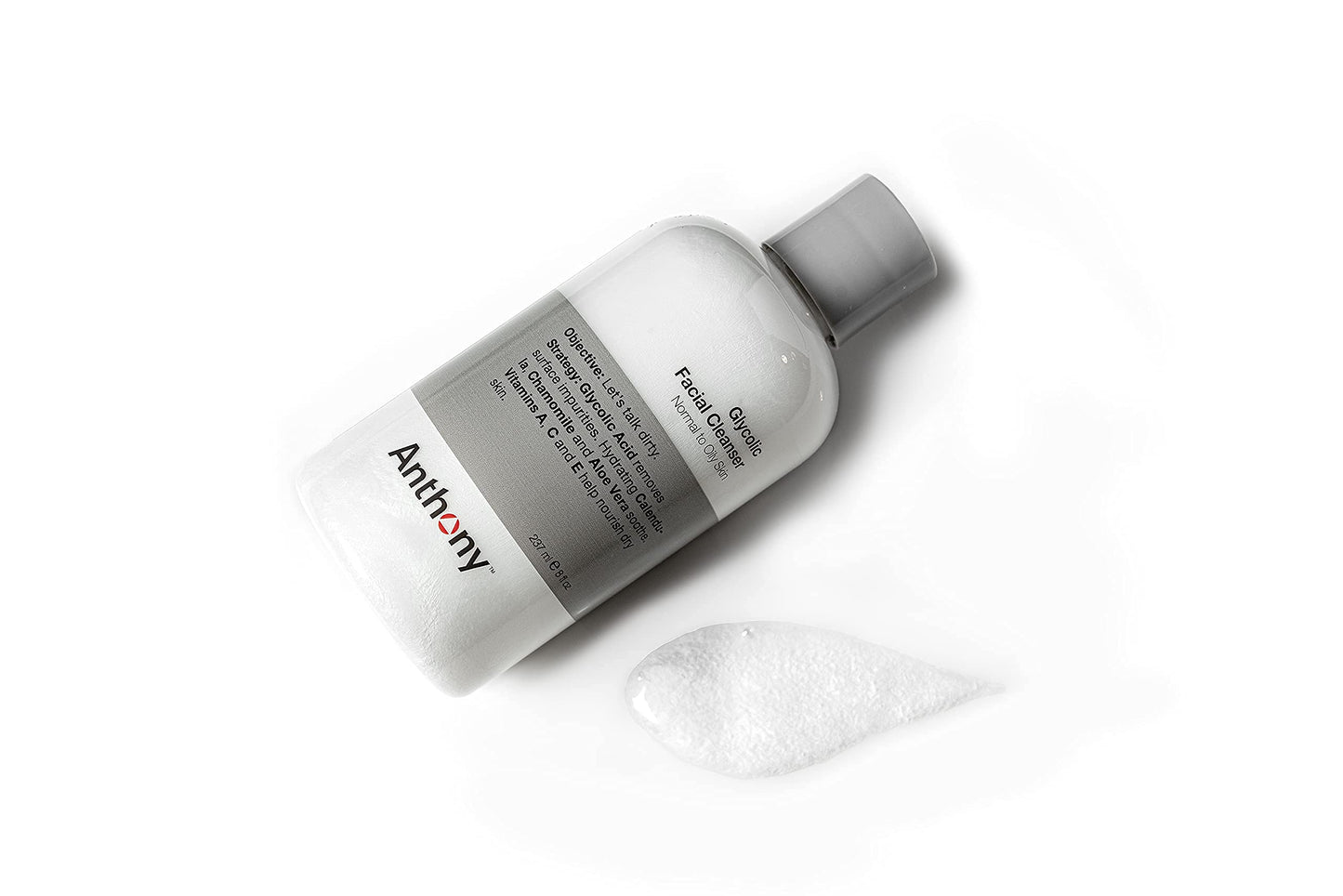 Anthony Glycolic Facial Cleanser for Men, Daily Exfoliating & Hydrating Face Wash, Shave Prep, Non-Foaming, Deep Cleansing, Gentle on Sensitive Skin
