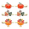 NVENF Thanksgiving Fall Hair Clips for Women Harvest Turkey Pumpkin Maple Leaf Hairpins Gold Alligator Hair Clips Thanksgiving Autumn Party Hair