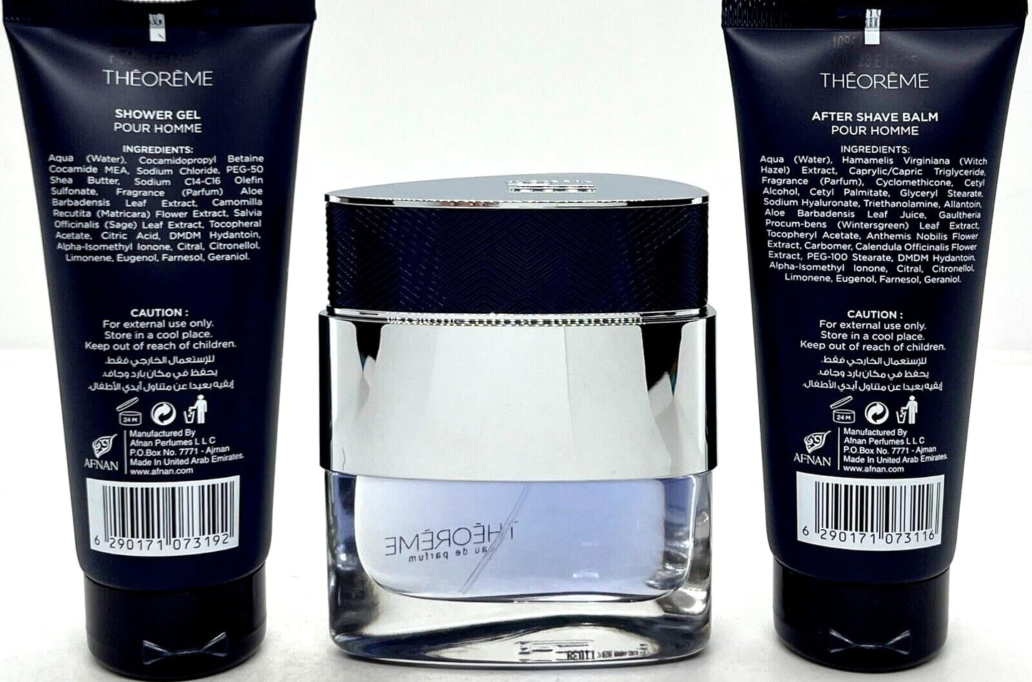 Afnan Rue Broca Theoreme Homme 3-Piece Set for Men, (3.0 Oz Eau De Parfum Spray + 3.4 Oz Body Lotion + 3.4 Oz Shower Gel)