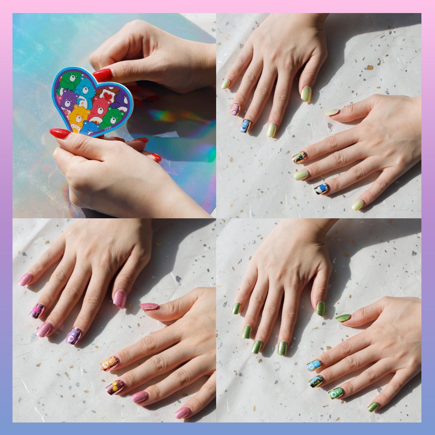 Care Bears 36 pcs Press on Nails for Kids | Pre-Glued & Fake Nails with Nail File for Girls | Birthday Gifts for Ages 6+ by Townley Girl Beauty & Personal Care Townley Girl