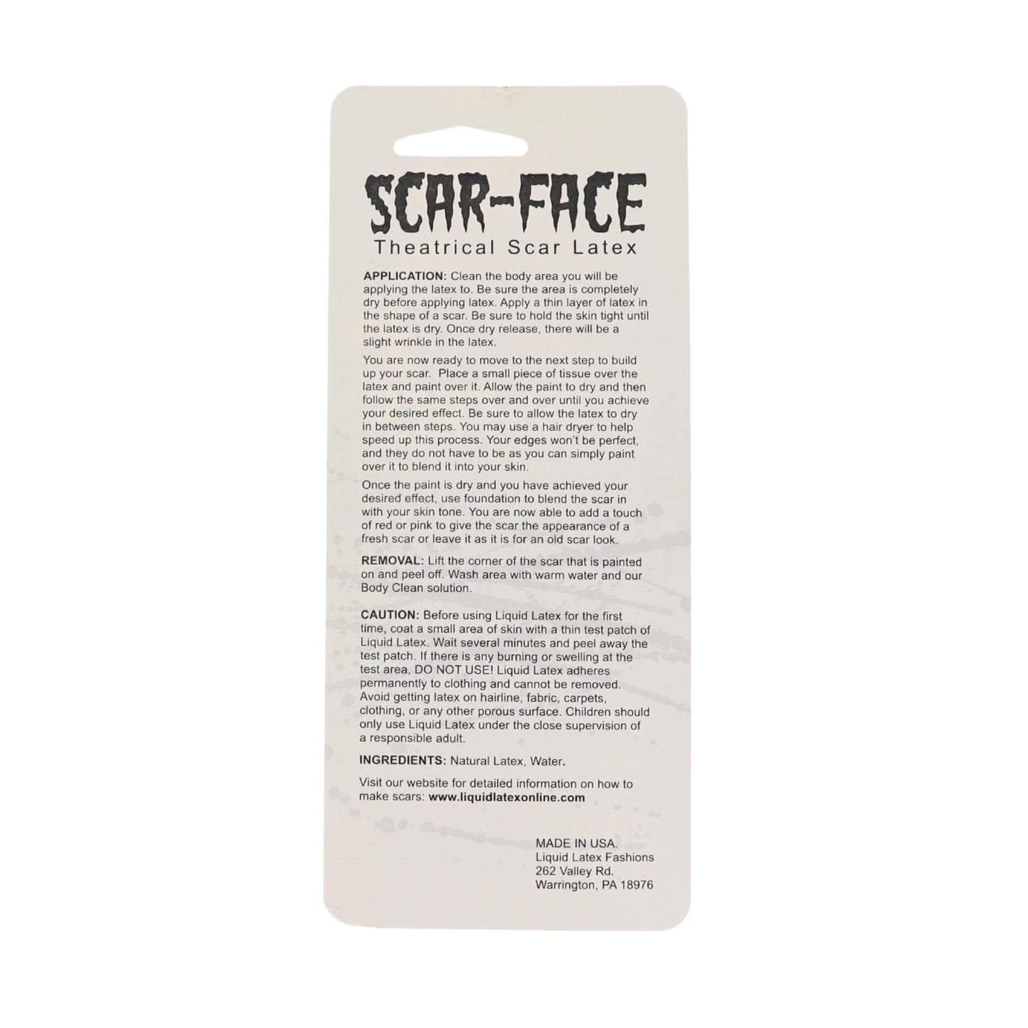 Clear Scar Face Theatrical Liquid Latex 1 oz - Body Paint, Ammonia Free Ideal for Art, Halloween, Theater, Parties, and Cosplay
