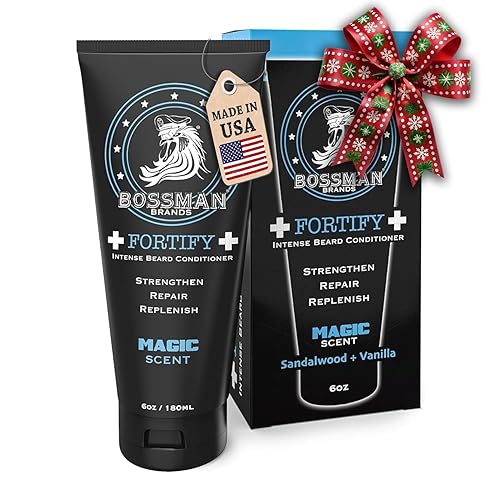Bossman Fortify Intense Beard Conditioner for Men (Magic Scent) - Moisturizes, Replenishes & Protects with Natural Ingredients - Thicker Formula, Made