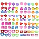 Lawie 90 Pack Small Mini Rainbow Flower Star Heart Butterfly Plastic Hair Claw Clips Jaw Barrettes Grip Clamps Pins Updo Decorative Bun Bangs Braids
