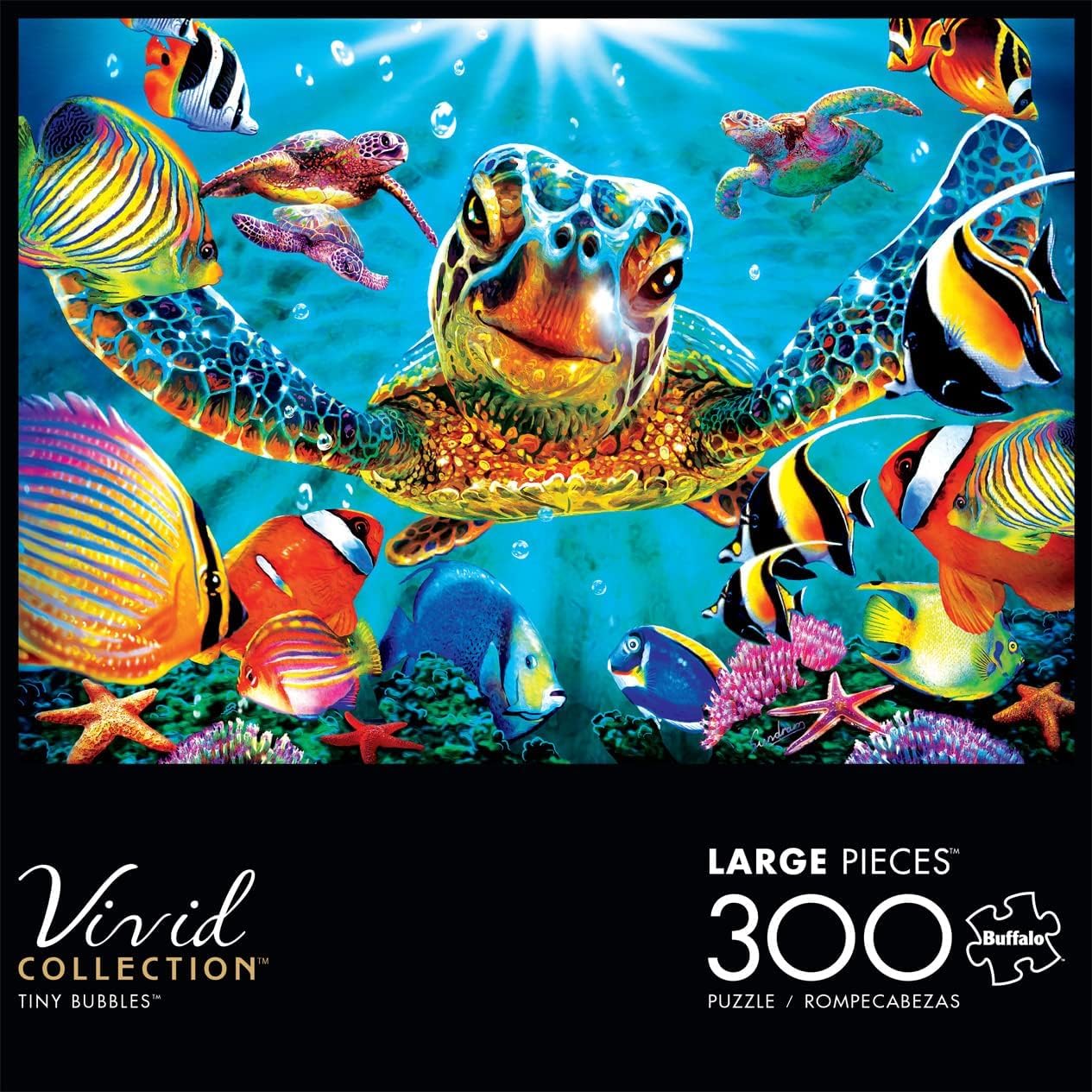 Buffalo Games 300-Piece Puzzle – Steve Sundram Tiny Bubbles – Challenging Adult Jigsaw, 21.25" x 15", Great for Game Nights